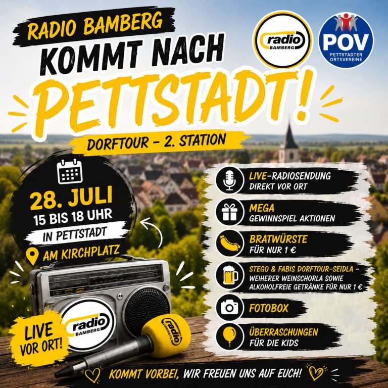 Musikalische Untermalung für Radio Bamberg: MGV Pettstadt bei der Dorftour am 28. Juli 2026